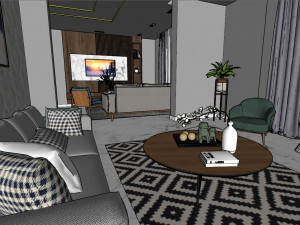 Modern Apartment Interior Scene Modelo 3D