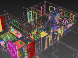 Modern Apartment Interior Scene Modelo 3D