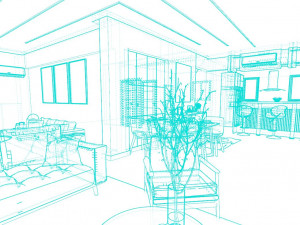 Modern Apartment Interior Scene Modelo 3D
