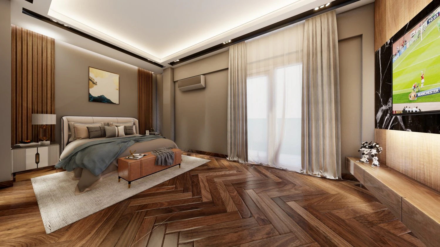 Master Bedroom Interior 3D Model .c4d .max .obj .3ds .fbx .stl .blend 