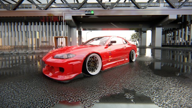 Nissan Silvia s14 Tuned Modelo 3D .c4d .max .obj .3ds .fbx .stl .blend 