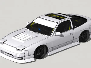 Nissan 240SX tuned 3D Model
