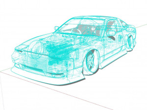 Nissan 240SX tuned 3D-Modell
