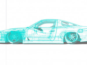 Nissan 240SX tuned 3D-Modell