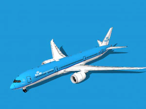 Boeing 787 KLM 3D Model