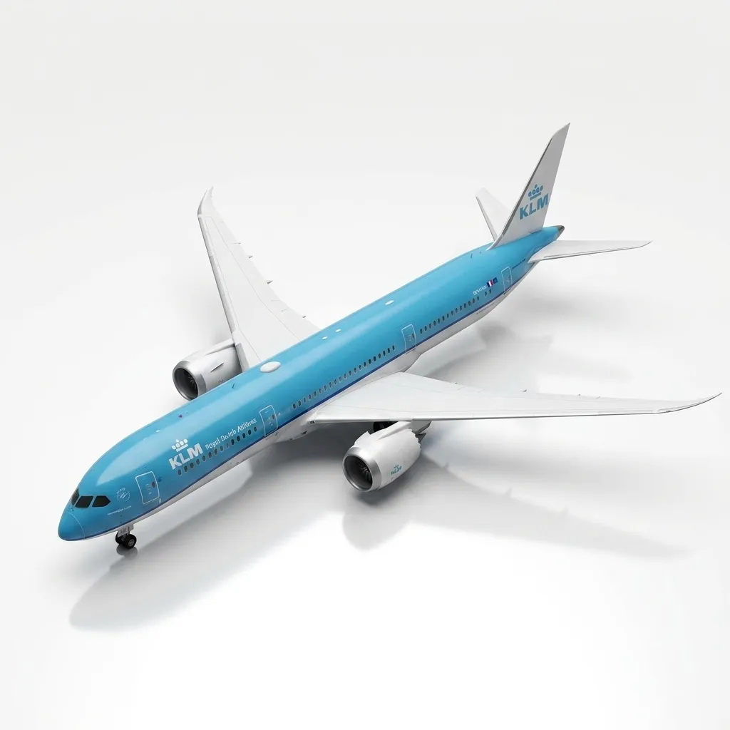 Boeing 787 KLM 3D Model .c4d .max .obj .3ds .fbx .stl .blend 