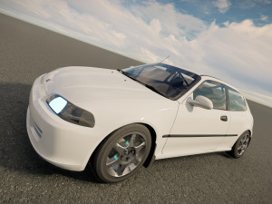 Honda civic 1992 hatchback Model 3D