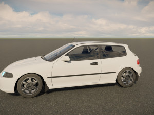 Honda civic 1992 hatchback Model 3D