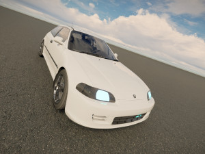 Honda civic 1992 hatchback Model 3D