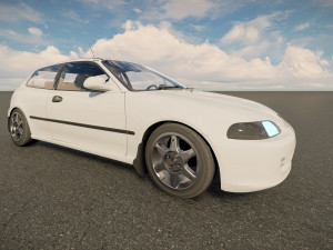 Honda civic 1992 hatchback Model 3D