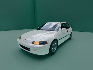 Honda civic 1992 hatchback Model 3D