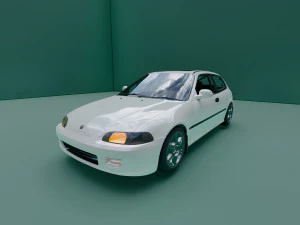 Honda civic 1992 hatchback 3D Model