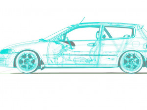 Honda civic 1992 hatchback Model 3D