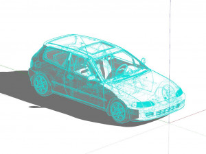 Honda civic 1992 hatchback Model 3D