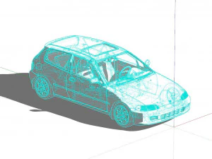 Honda civic 1992 hatchback 3D Model