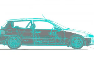Honda civic 1992 hatchback 3D Model