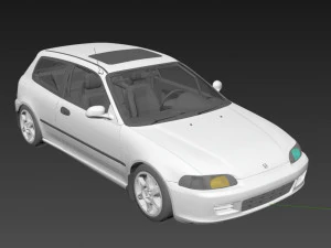 Honda civic 1992 hatchback 3D Model