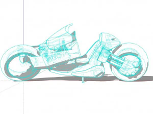 Scifi Motorcycle 3D Model