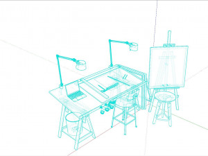 Drafting Table Pro set Modelo 3D