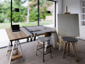Drafting Table Pro set 3D Model