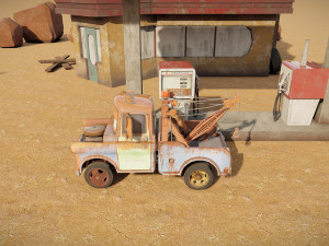 Pixar Cars Tow Mater Modelo 3D