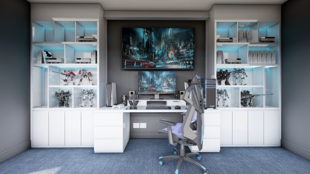 Gaming Computer Desk Modèle 3D .c4d .max .obj .3ds .fbx .stl .blend 