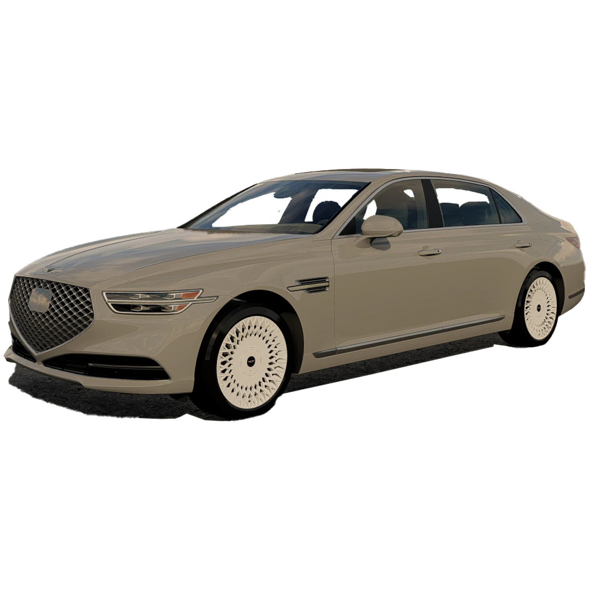 Genesis G90 2022 3D Model .c4d .max .obj .3ds .fbx .stl .blend