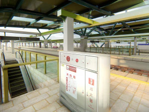 Modern Elevated Metro Station Detailed Train Station 3D Model