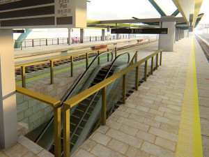 Modern Elevated Metro Station Detailed Train Station Modèle 3D
