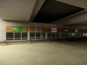 Modern Elevated Metro Station Detailed Train Station Modèle 3D