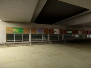 Modern Elevated Metro Station Detailed Train Station 3D Model