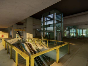 Modern Elevated Metro Station Detailed Train Station 3D Model