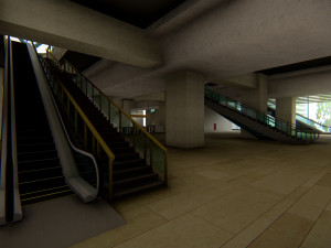 Modern Elevated Metro Station Detailed Train Station Modèle 3D