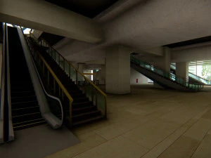 Modern Elevated Metro Station Detailed Train Station 3D Model