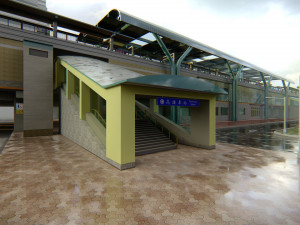 Modern Elevated Metro Station Detailed Train Station Modèle 3D