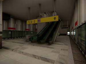 Modern Elevated Metro Station Detailed Train Station Modèle 3D