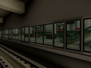 Modern Elevated Metro Station Detailed Train Station Modèle 3D