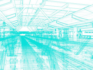Modern Elevated Metro Station Detailed Train Station Modèle 3D