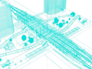 Modern Elevated Metro Station Detailed Train Station Modèle 3D