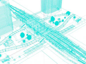 Modern Elevated Metro Station Detailed Train Station 3D Model
