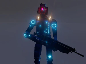Male Cyborg 3D Model