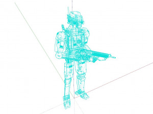 Male Cyborg 3D Modell