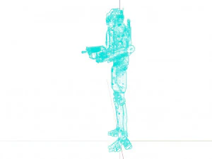 Male Cyborg 3D Model