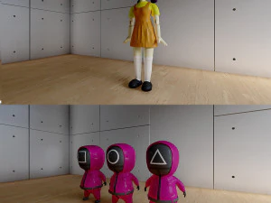 Squid game characters 3D Model