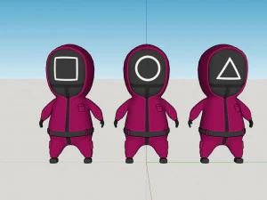 Squid game characters 3D Model