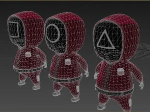 Squid game characters 3D Model
