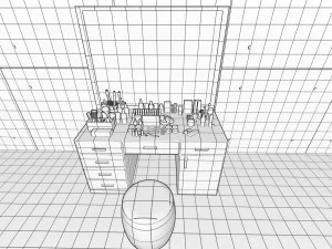 Makeup Desk 3D Model