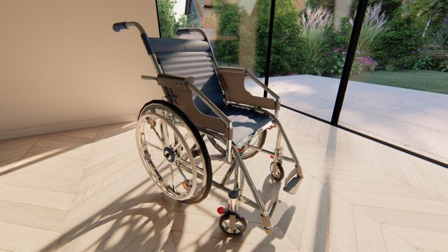 Wheelchair Model 3D .c4d .max .obj .3ds .fbx .stl .blend 