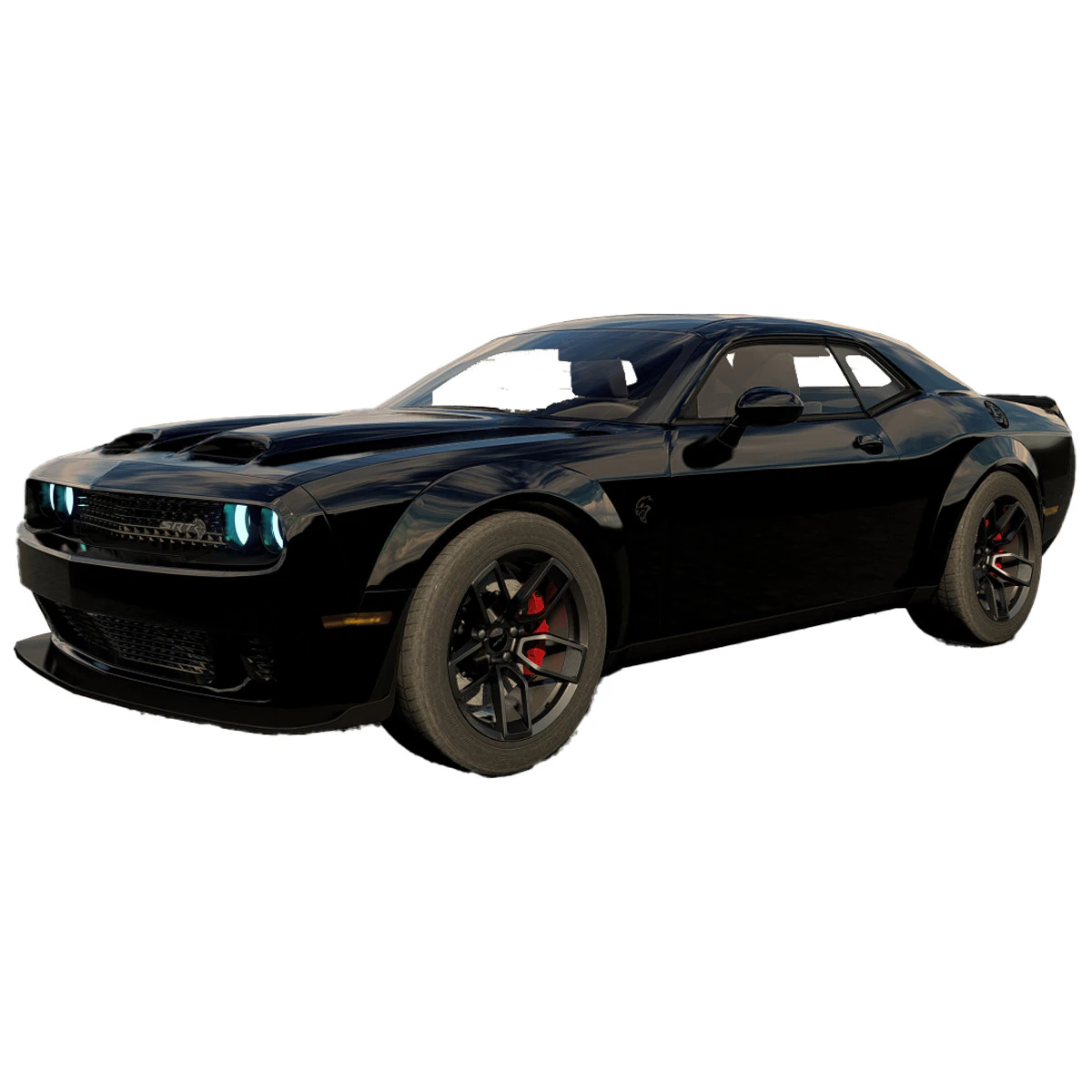 Dodge Challenger SRT Hellcat 2023 3D Model .c4d .max .obj .3ds .fbx .stl .blend 
