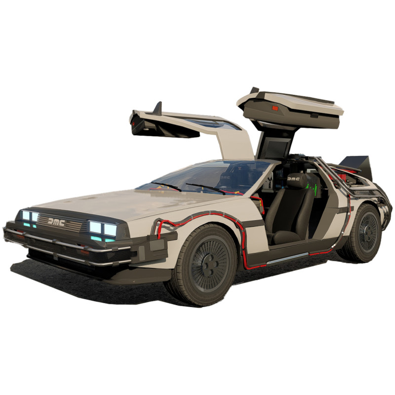 DeLorean DMC-12 3D Model .c4d .max .obj .3ds .fbx .stl .blend 